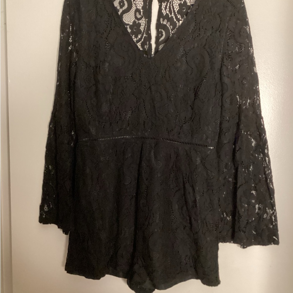 Jack by BB Dakota Black Lace Shorts Romper 10